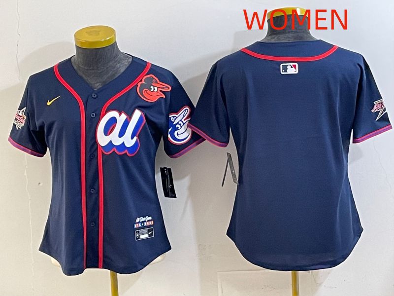 Women 2025 Baltimore Orioles Blank Drak Blue All star Nike MLB Jersey style 03->women mlb jersey->Women Jersey